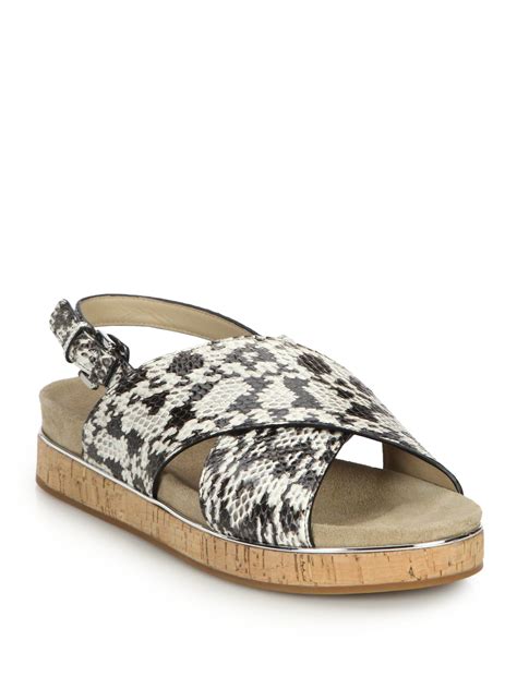 michael kors patty flat sandals|Michael Kors snakeskin flats.